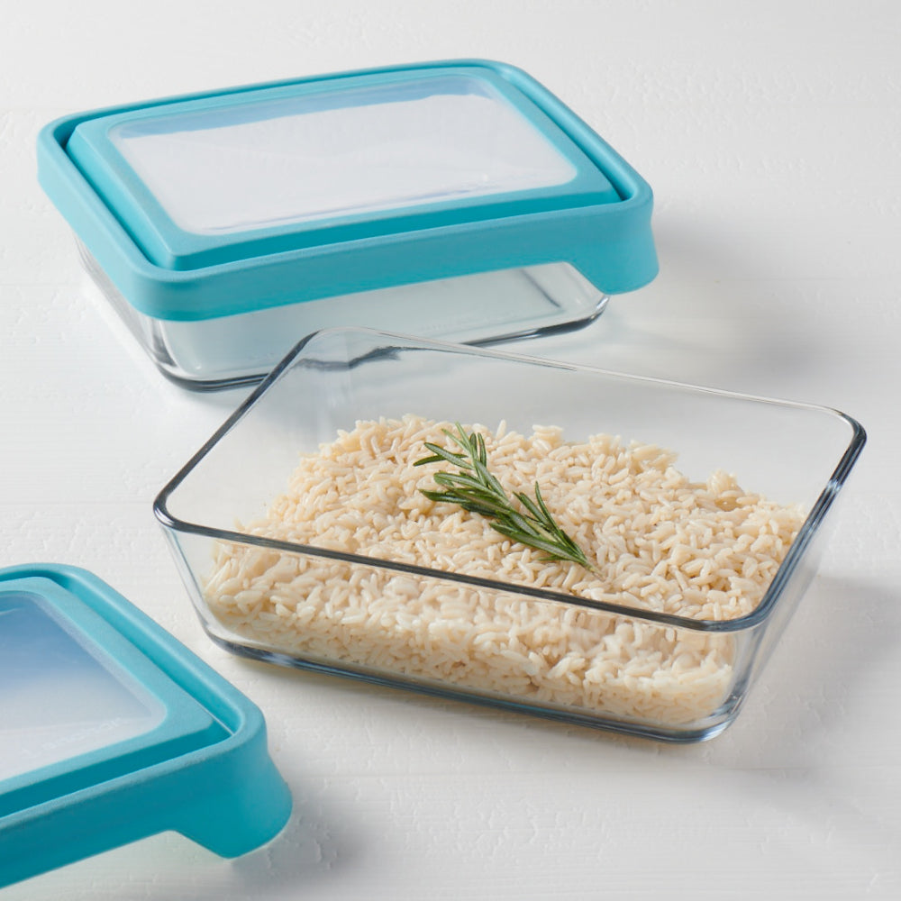 Anchor Hocking Trueseal Storage Container Rectangle 4 Piece Set Blue