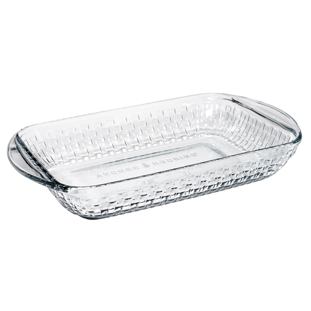 Anchor Hocking Heritage Basketweave Baking Dish with Lid 2.85L