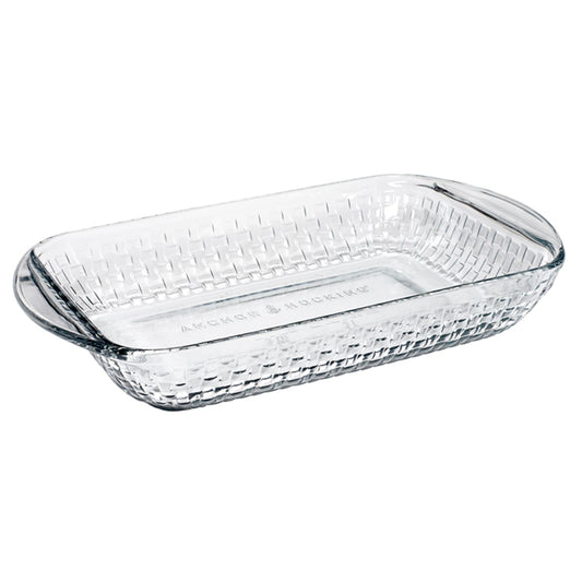 Anchor Hocking Heritage Basketweave Baking Dish with Lid 2.85L