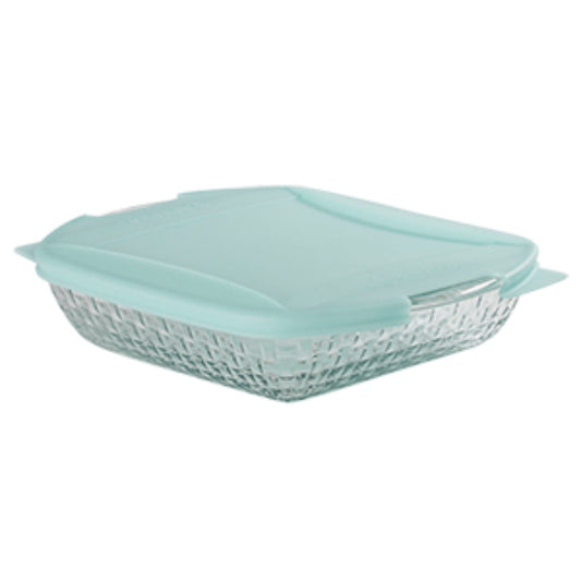 Anchor Hocking Heritage Basketweave Cake Dish with Lid 1.9L