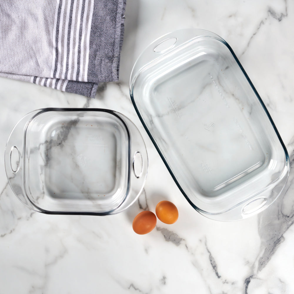 Anchor Hocking Premium 2 Piece Bundle Rectangle & Square