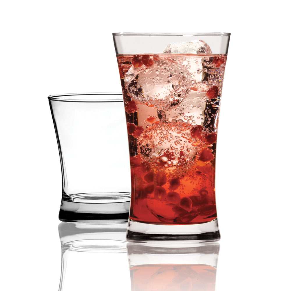 Anchor Hocking Set of 16 Linden Rocks & Tea Glasses