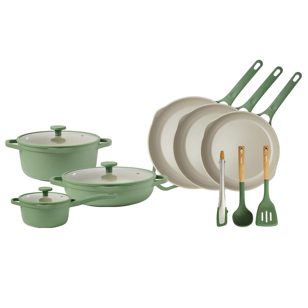 NOOK by Baccarat 9 Piece Cookware Set Sage