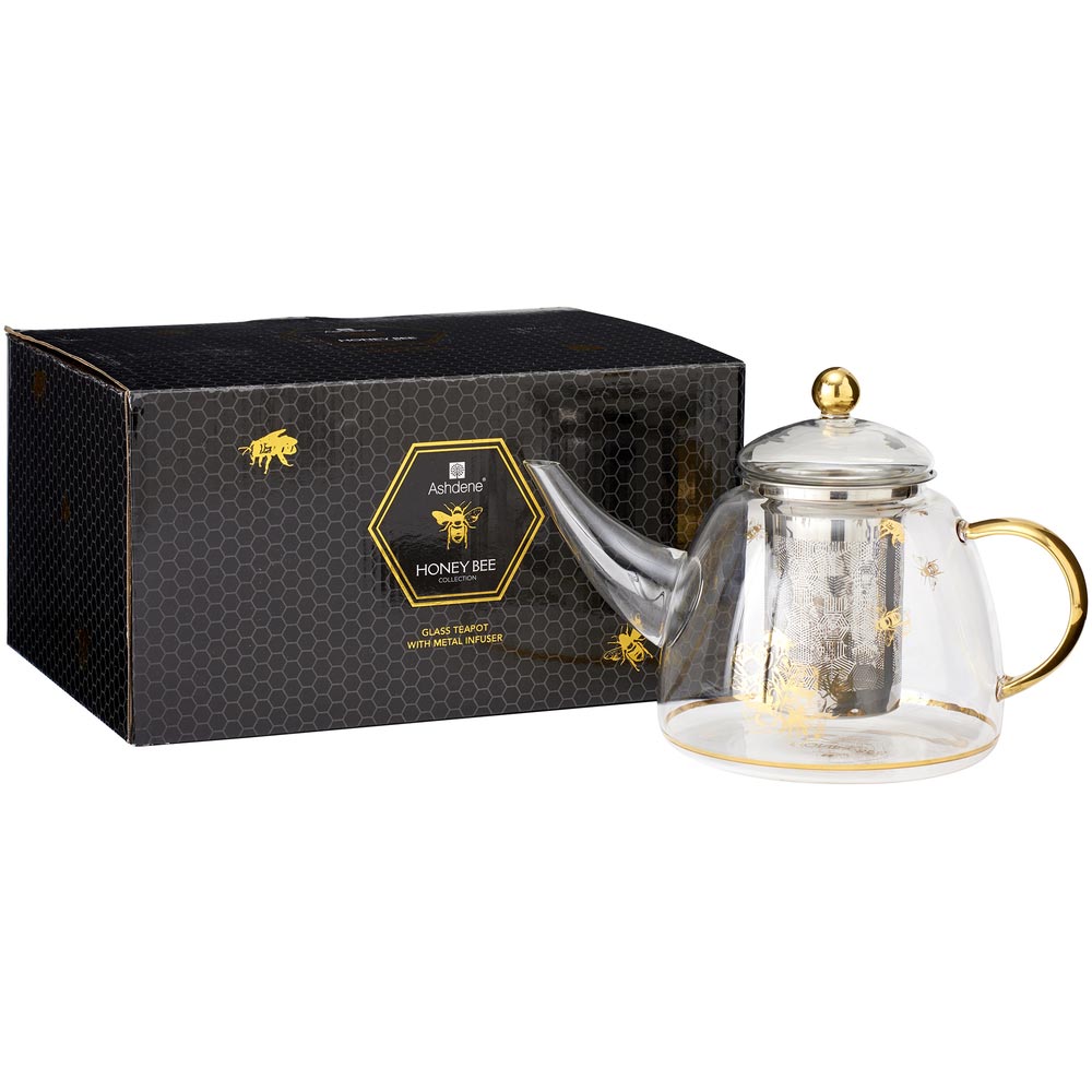 Ashdene Honey Bee Glass Teapot