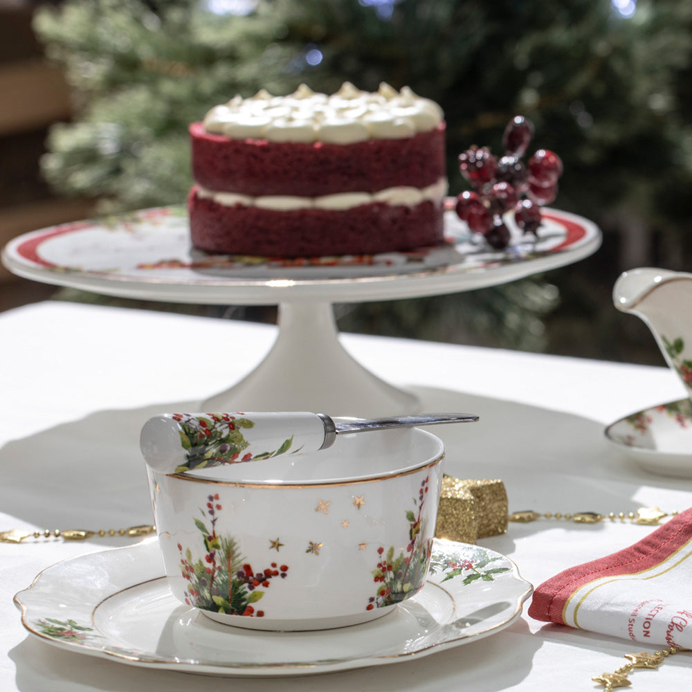 Ashdene Spirit of Christmas Footed Cake Stand & Server Set