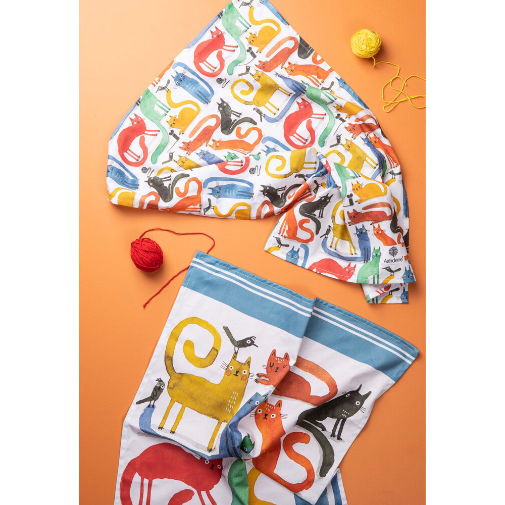 Ashdene Quirky Cats Assorted 2 Pack of Kitchen Towels