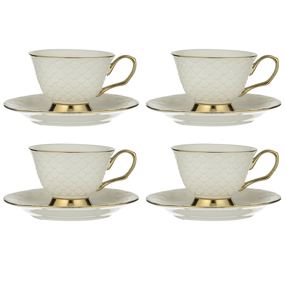 Ashdene Ripple Set of 4 Cup & Saucer