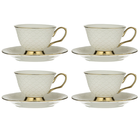 Ashdene Ripple Set of 4 Cup & Saucer