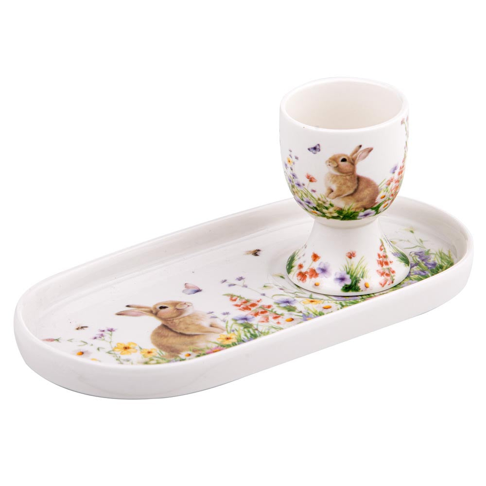 Egg cup and plate set - Ashdene Sweet Meadows Soldier Set at House