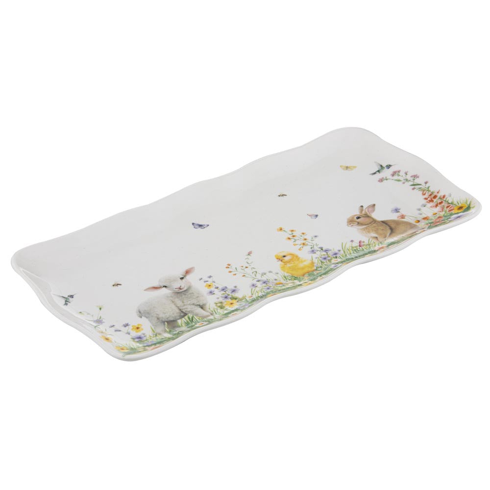 Ashdene Sweet Meadows Rectangular Large Platter with baby farm animals at House