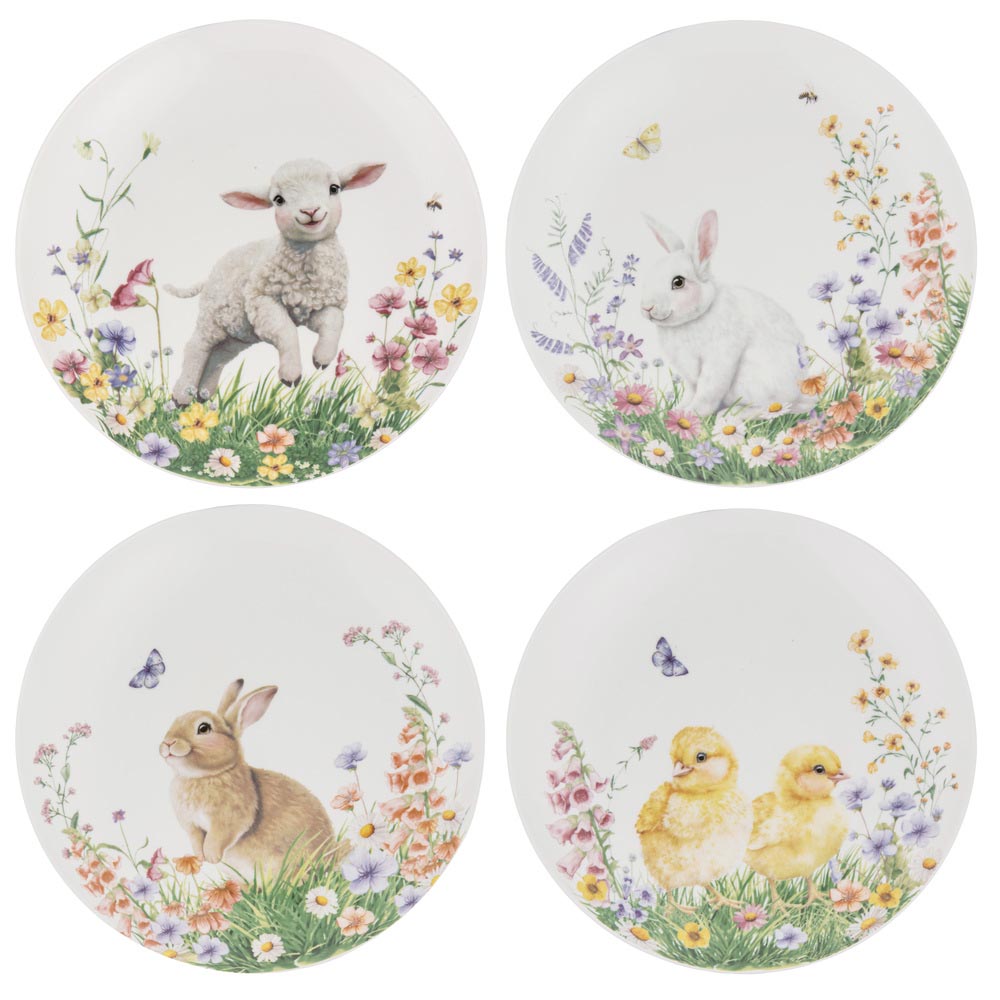 Plates with baby animals - Ashdene Sweet Meadows Set of 4 Side Plates at House