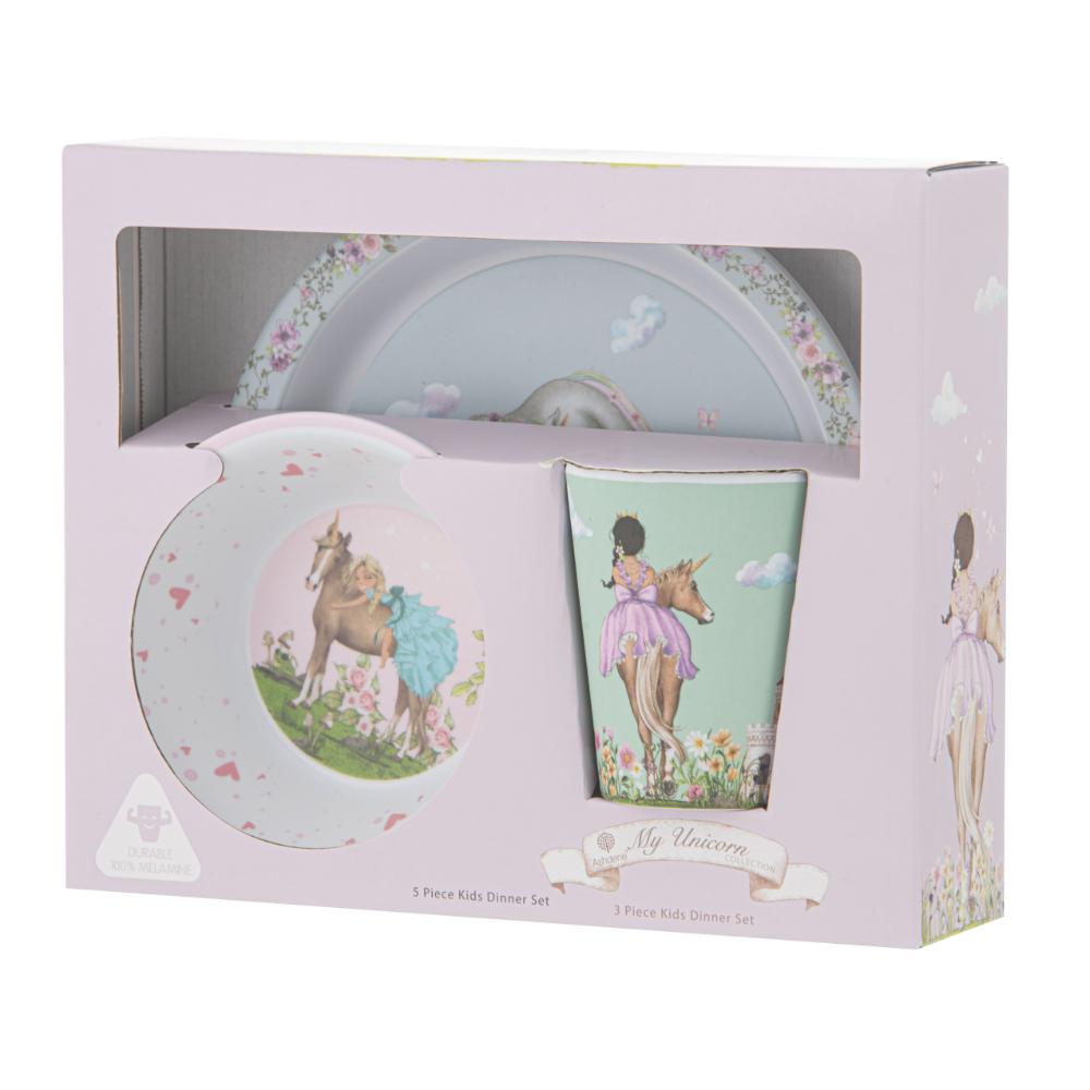 Ashdene My Unicorn 3 Piece Kids Dinner Set