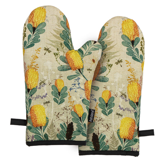 Ashdene Golden Banksia Set of 2 Oven Mitts