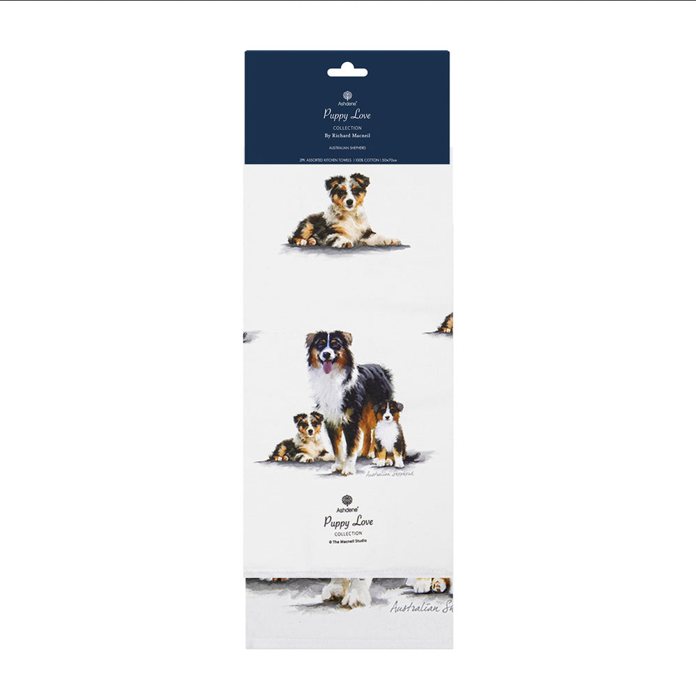 Ashdene Puppy Love Set of 2 Tea Towels