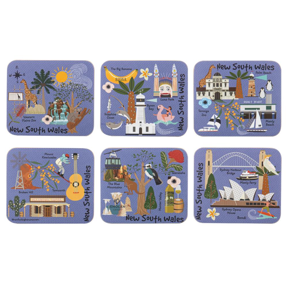 Ashdene Land Down Under Set of 6 Coasters
