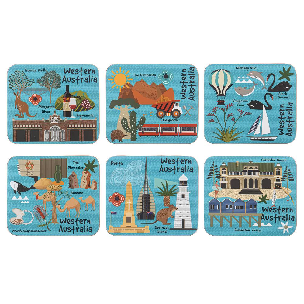 Ashdene Land Down Under Set of 6 Coasters