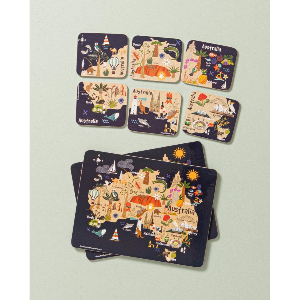Ashdene Land Down Under Set of 6 Placemats