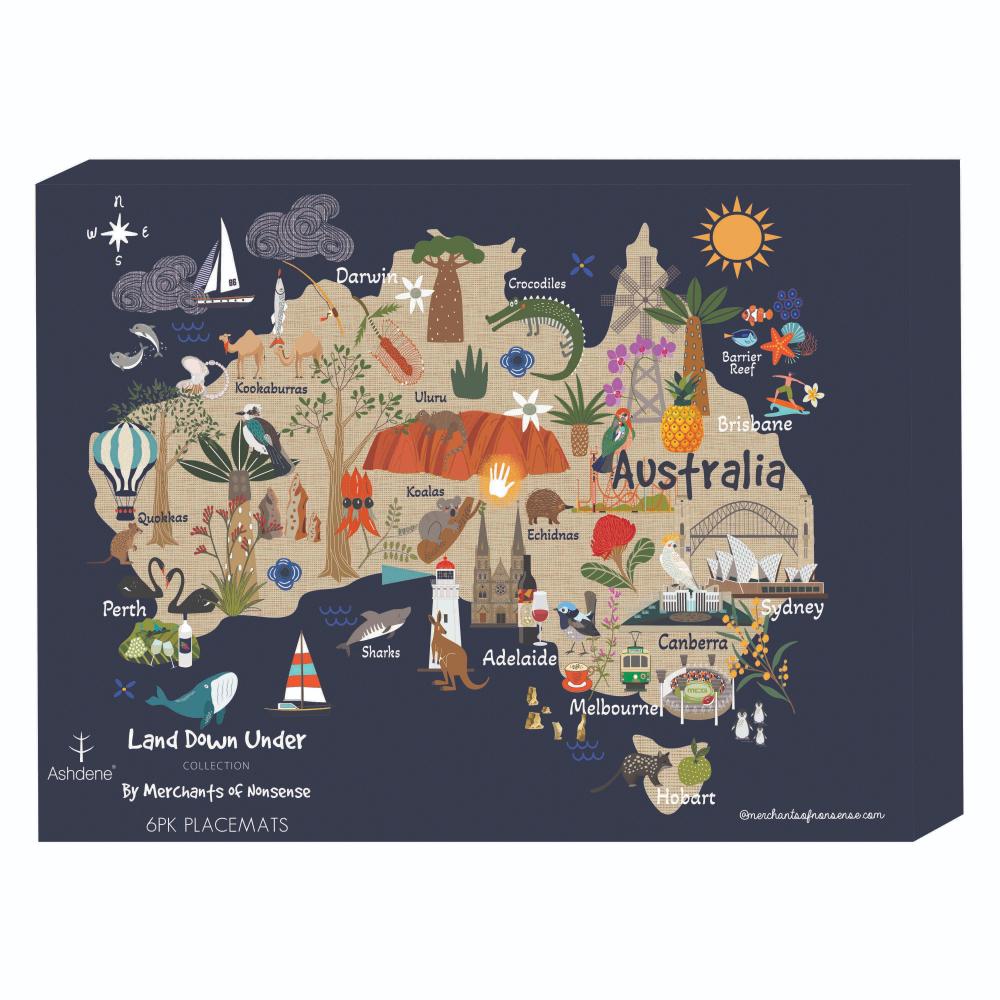 Ashdene Land Down Under Set of 6 Placemats