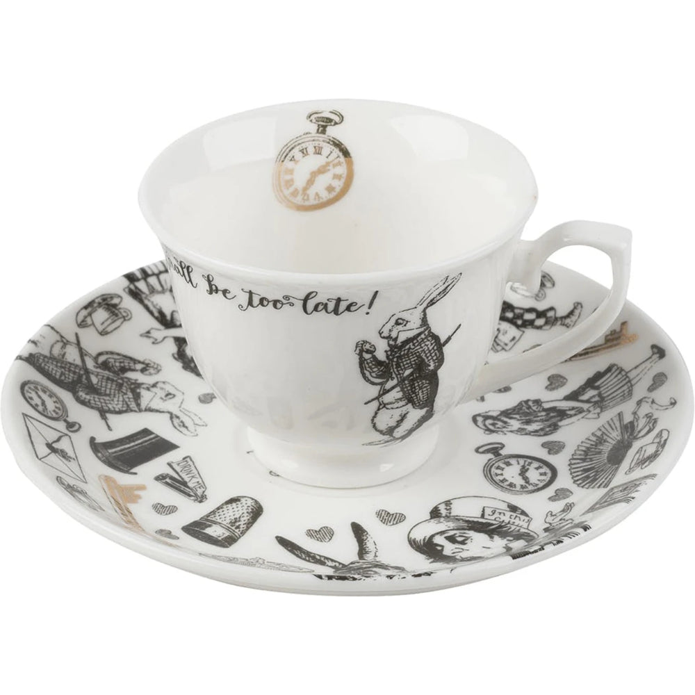 Mikasa x V&A Alice In Wonderland Espresso Cup and Saucer