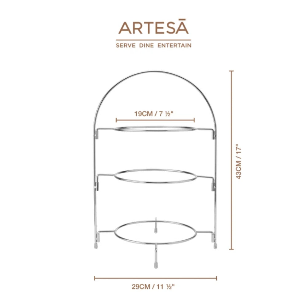 Artesa Three Tier Serving Stand Silver
