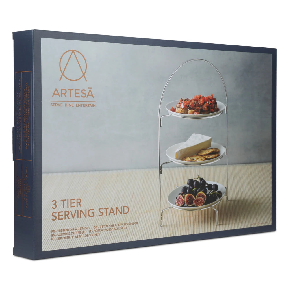 Artesa Three Tier Serving Stand Silver