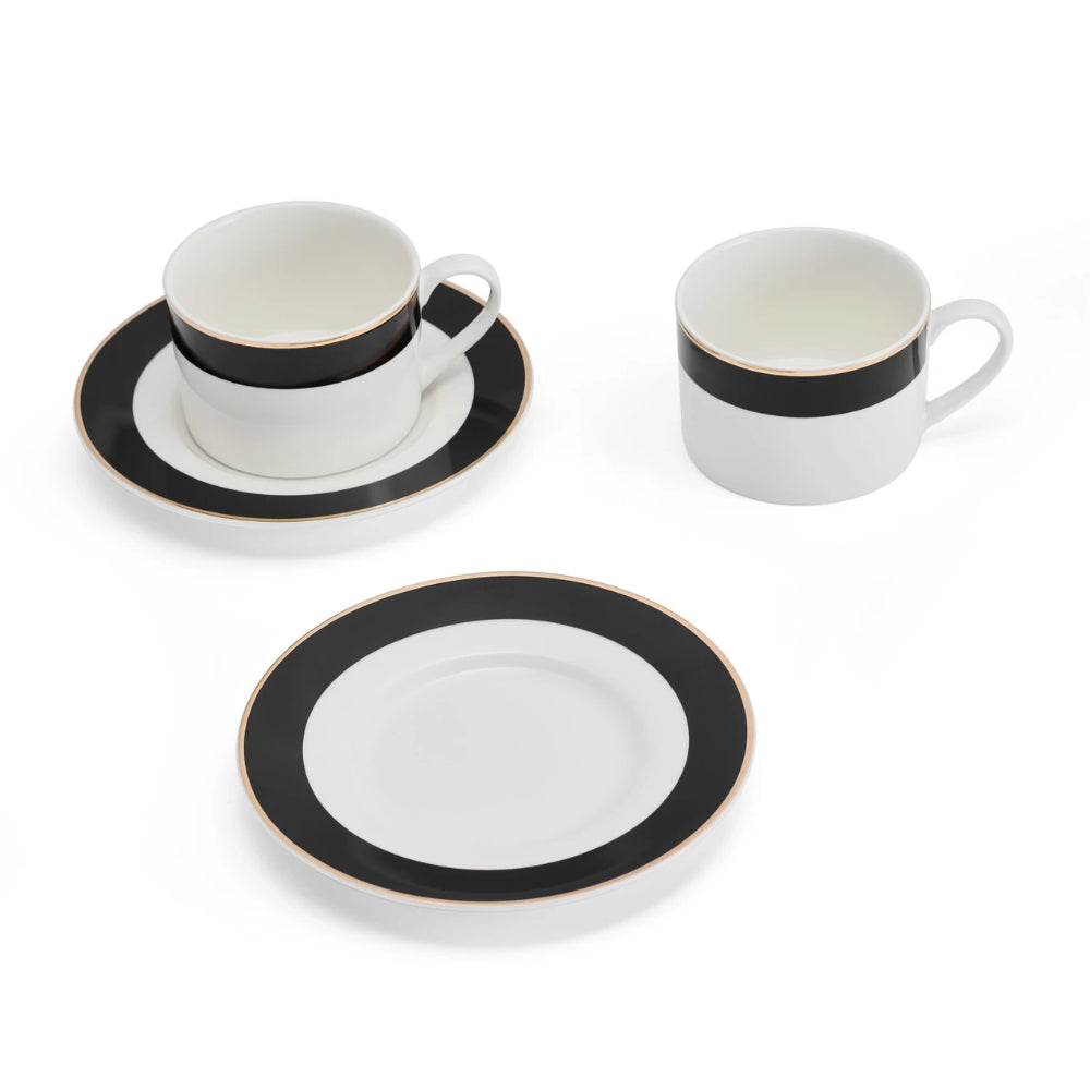 Mikasa Luxe Deco China Tea Cup and Saucer Set