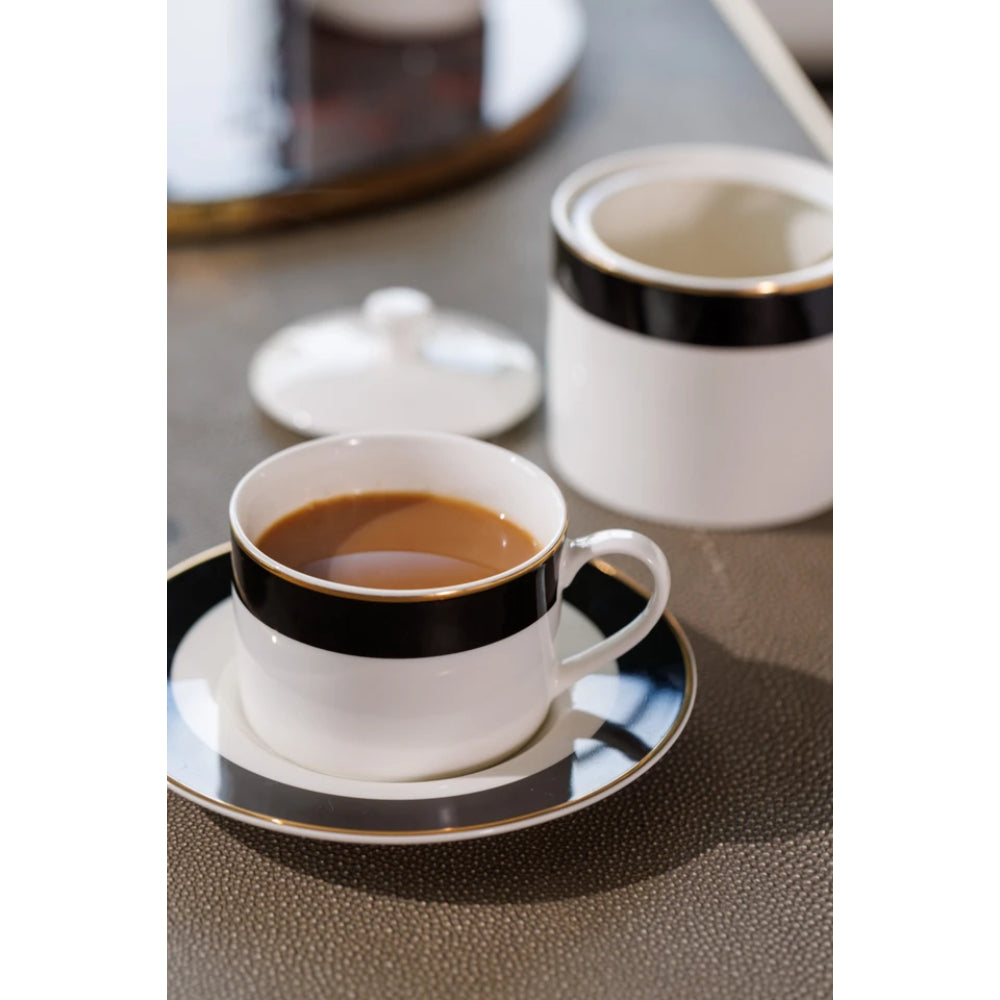 Mikasa Luxe Deco China Tea Cup and Saucer Set