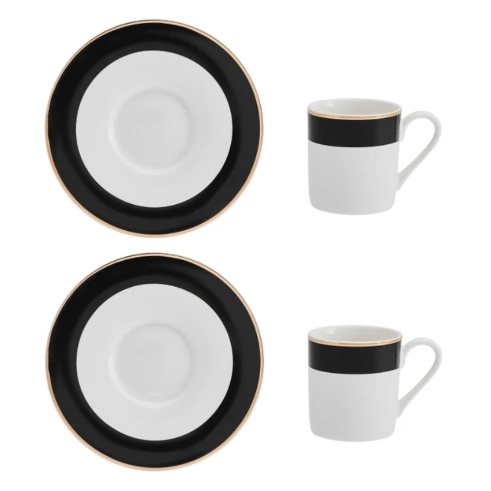 Mikasa Luxe Deco China Espresso Cup and Saucer Set