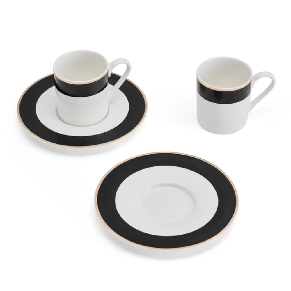Mikasa Luxe Deco China Espresso Cup and Saucer Set