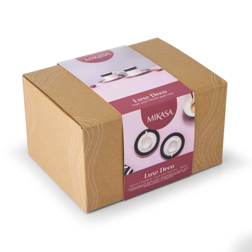 Mikasa Luxe Deco China Espresso Cup and Saucer Set