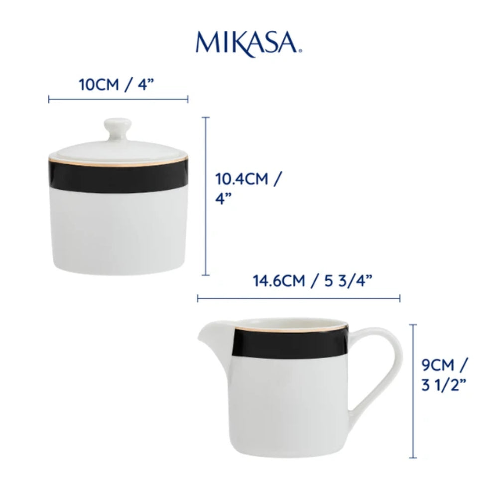 Mikasa Luxe Deco China Sugar Pot and Creamer Set