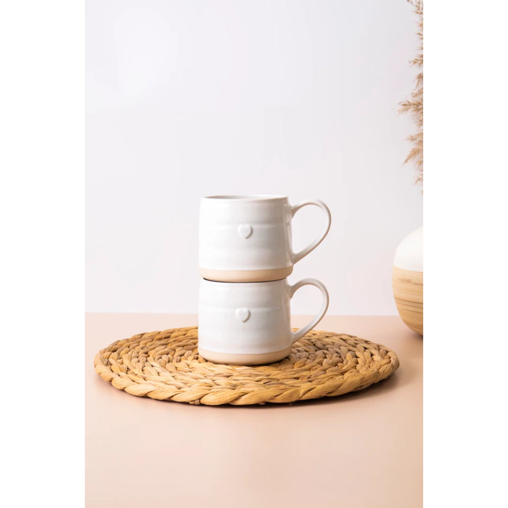 Mikasa Stoneware 2pc 380ml Cosy Mug Heart