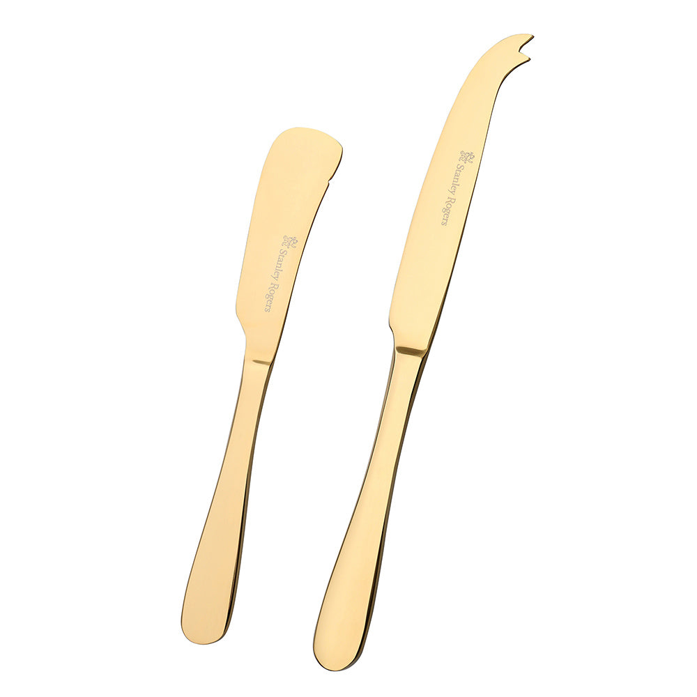 Stanley Rogers Albany Gold 2 Piece Cheese Knife Set