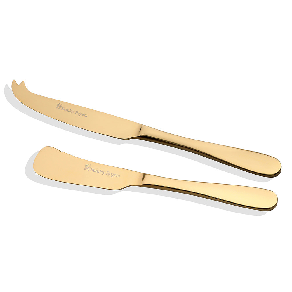 Stanley Rogers Albany Gold 2 Piece Cheese Knife Set