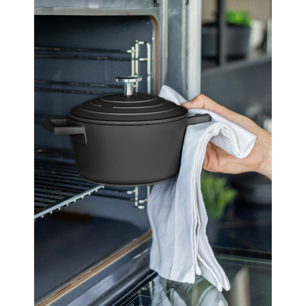 Mastercraft Casserole Dish Cast Aluminium 16cm Black