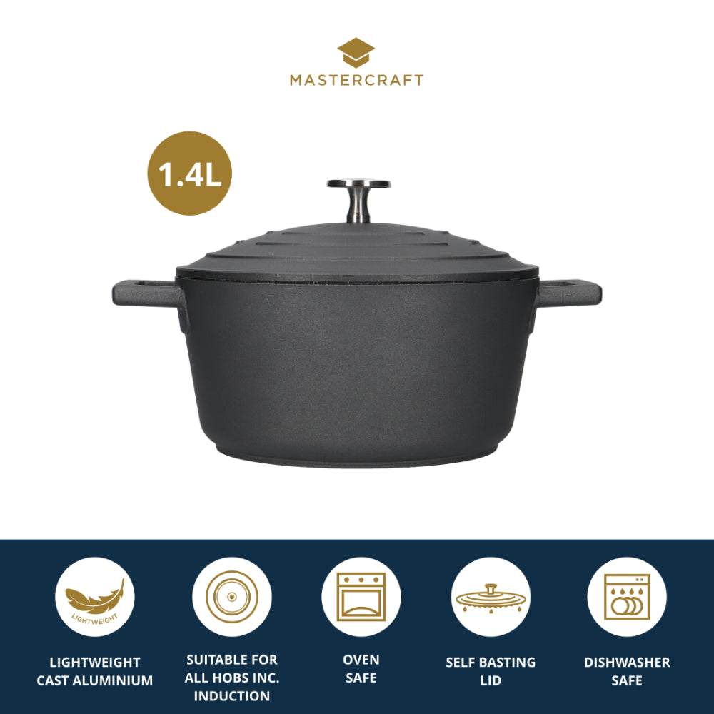 Mastercraft Casserole Dish Cast Aluminium 16cm Black