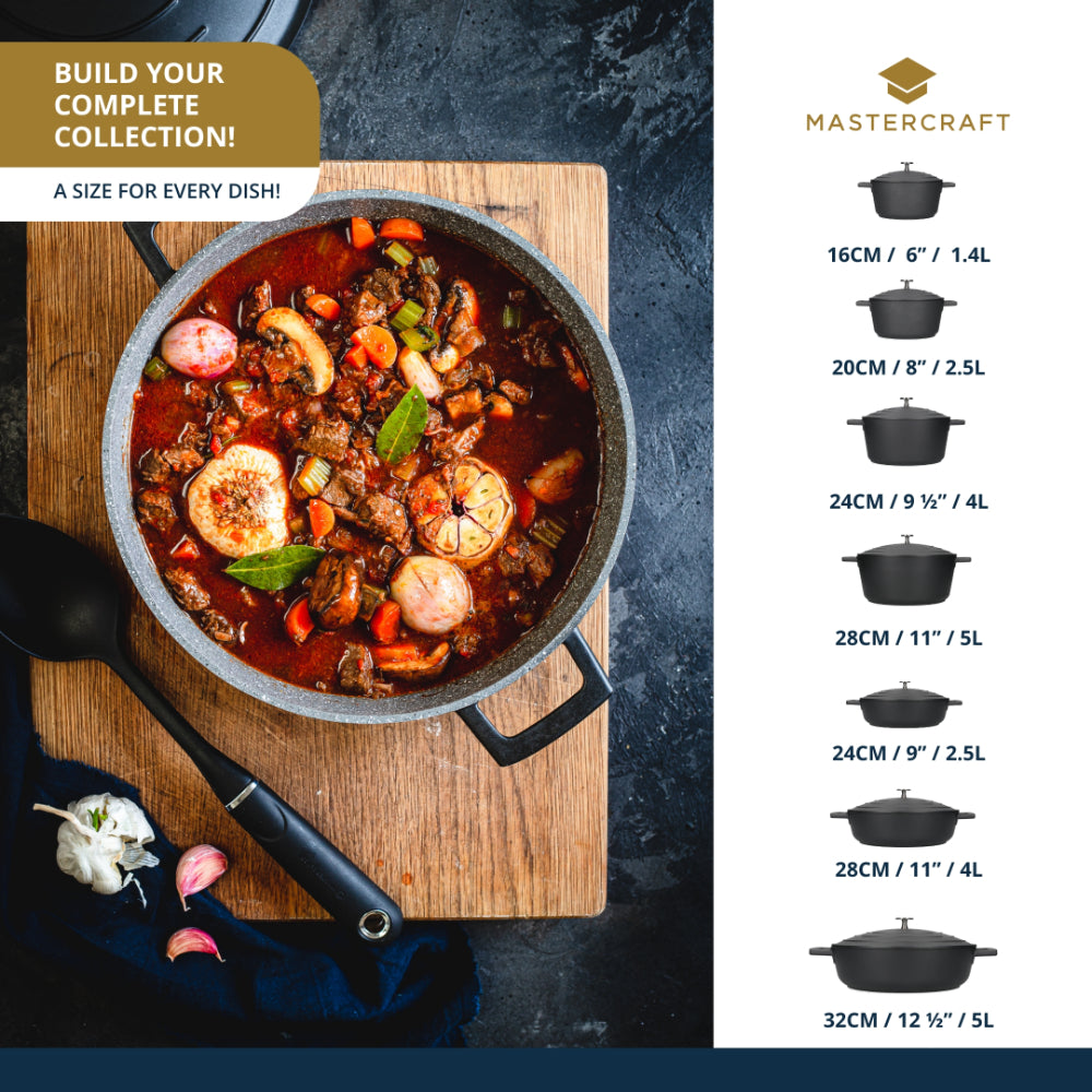 Mastercraft Casserole Dish Cast Aluminium 24cm Black