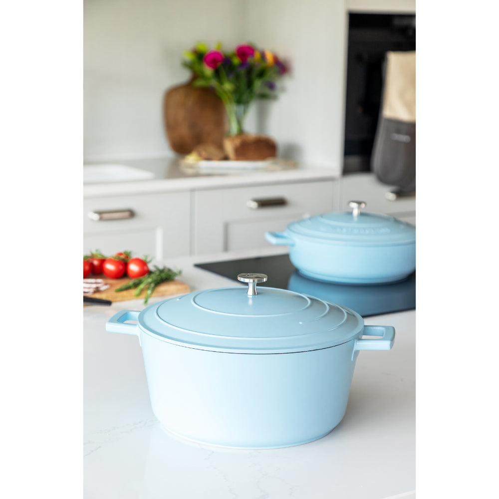 Mastercraft Casserole Dish Cast Aluminium 28cm Sky Blue