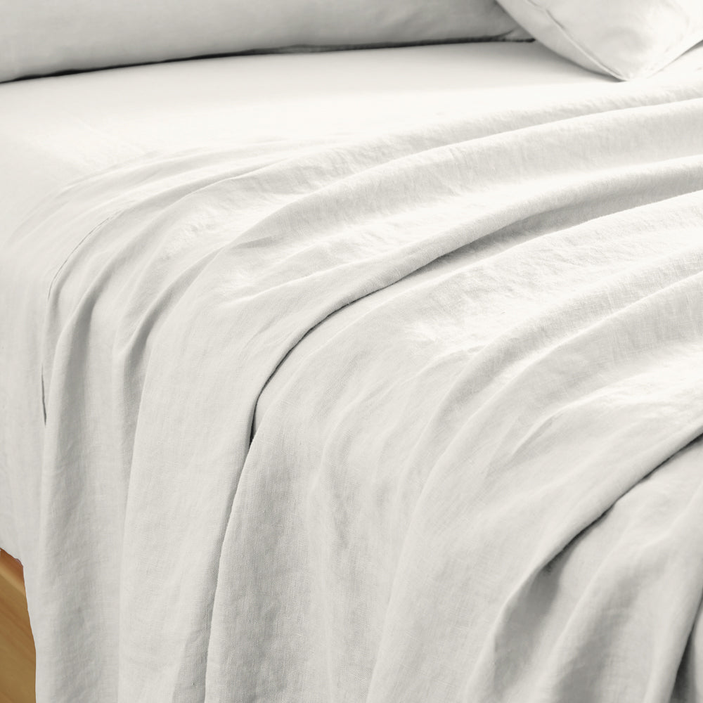 MyHouse Pure European Linen Flat Sheet Clearance