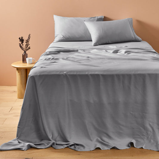 MyHouse Lyocell Sheet Set Single Grey Clearance