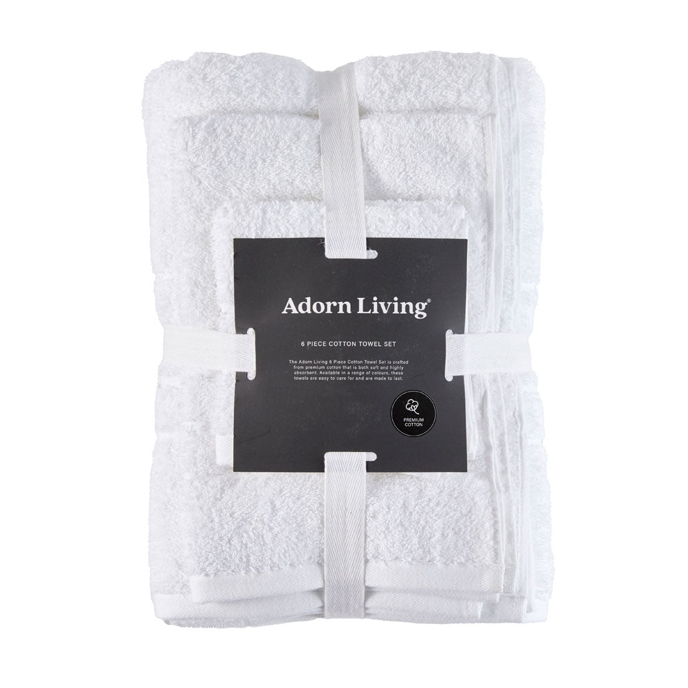 Adorn Living Essential Bath Towel 6 Pack