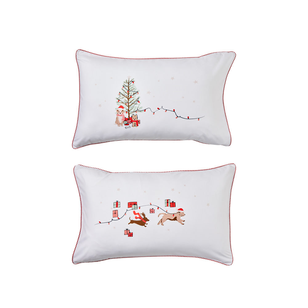 Adorn Living Novelty Pillowcase Dogs Christmas