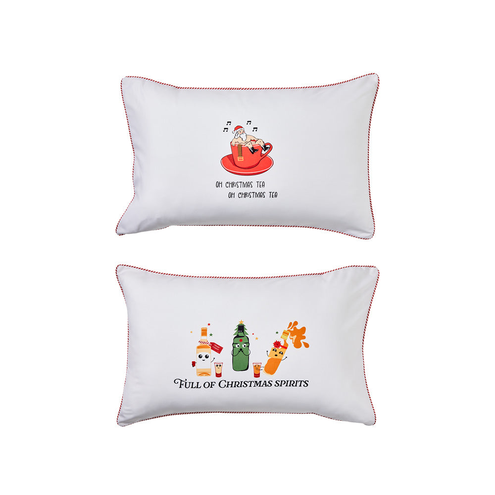 Adorn Living Novelty Pillowcase Pair Santa Spirits