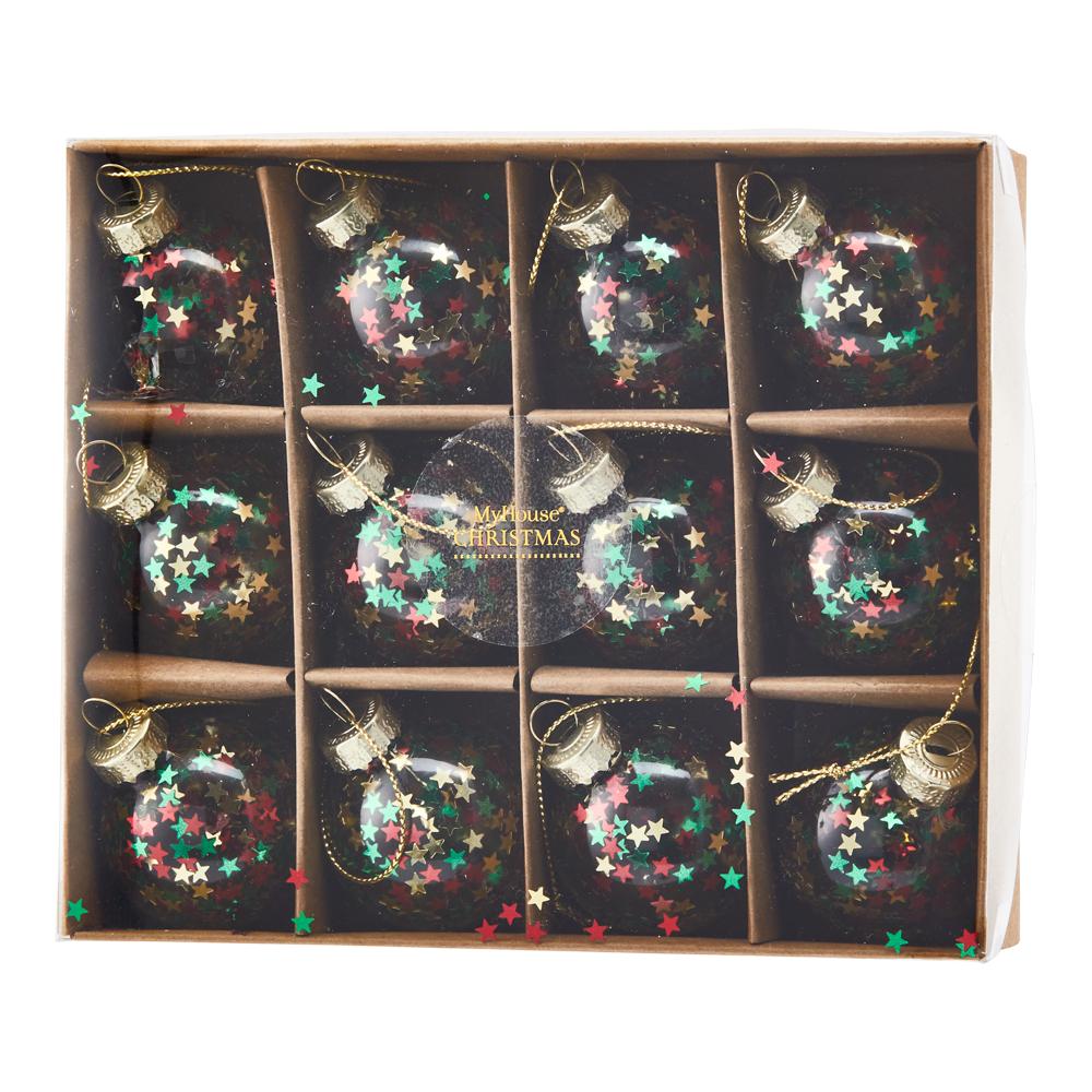 MyHouse Traditional Set of 12 Star Baubles