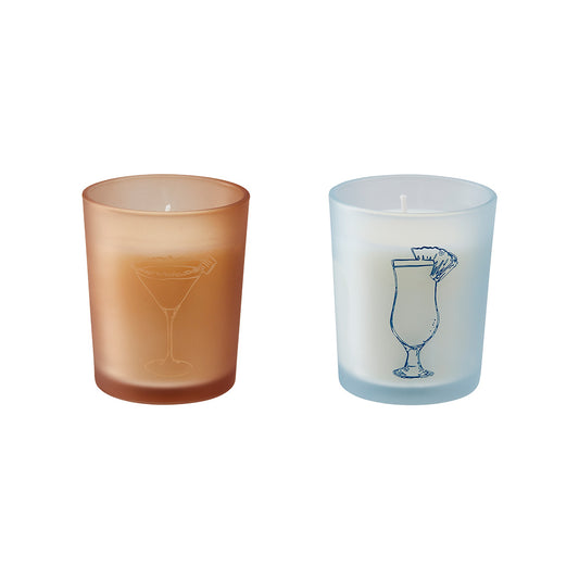 Adorn Living Set of 2 Candles Pina Colada & Caramel Martini