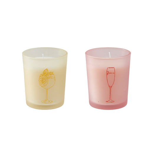 Adorn Living Set of 2 Candles Rose Bubbles & Lemon Spritz