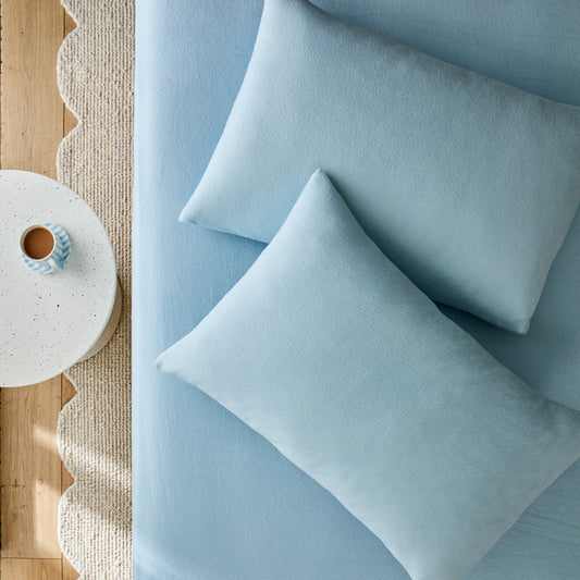 MyHouse Cosy Cuddle Fitted Sheet Set King Blue Clearance