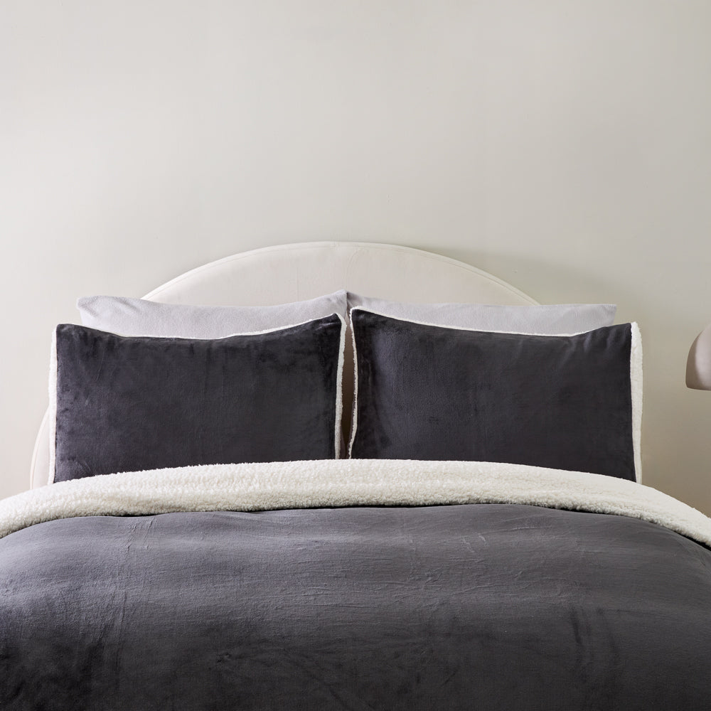MyHouse Cosy Cuddle Quilt Cover Set Charcoal