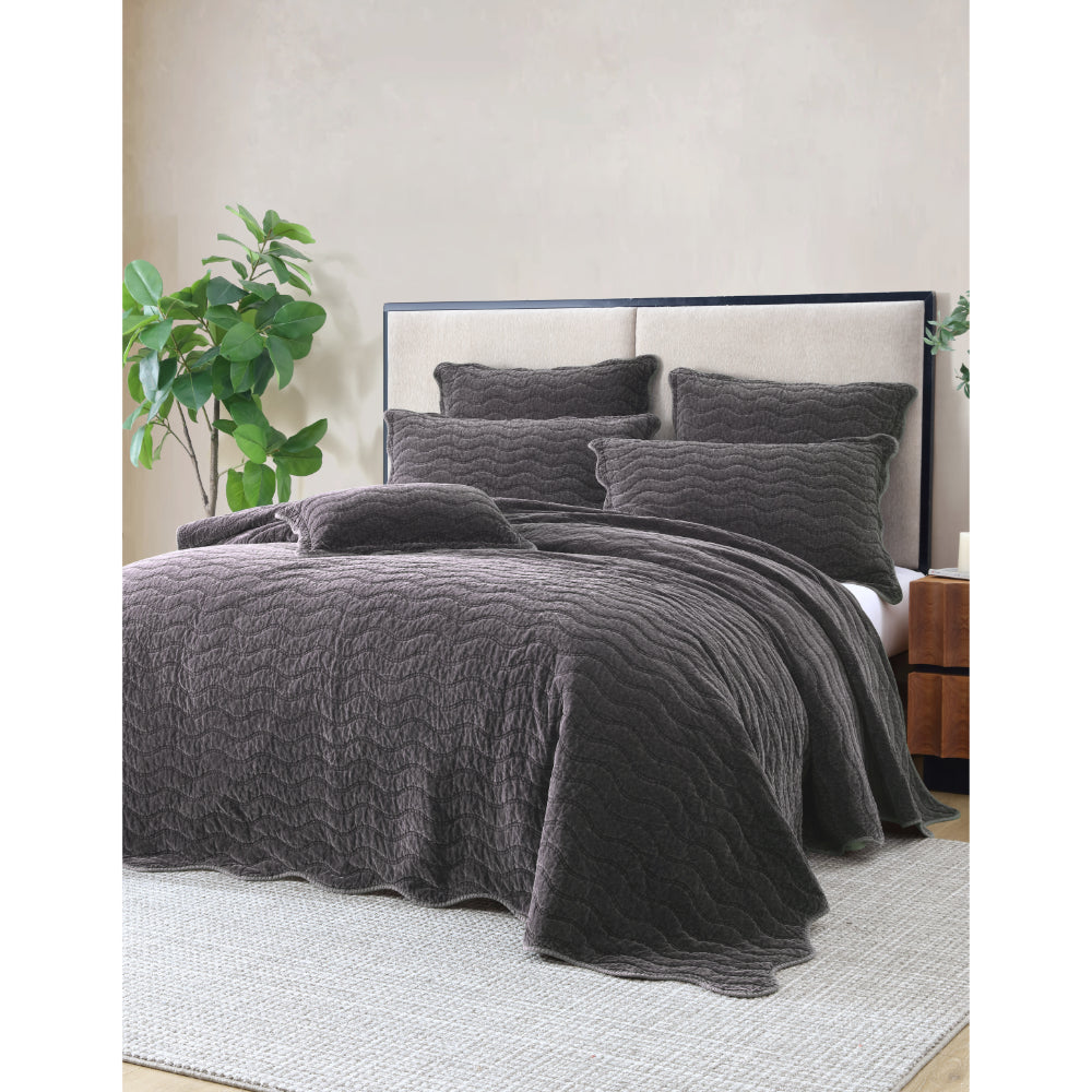 Private Collection Indiana Coverlet Charcoal Queen Bed & King Bed