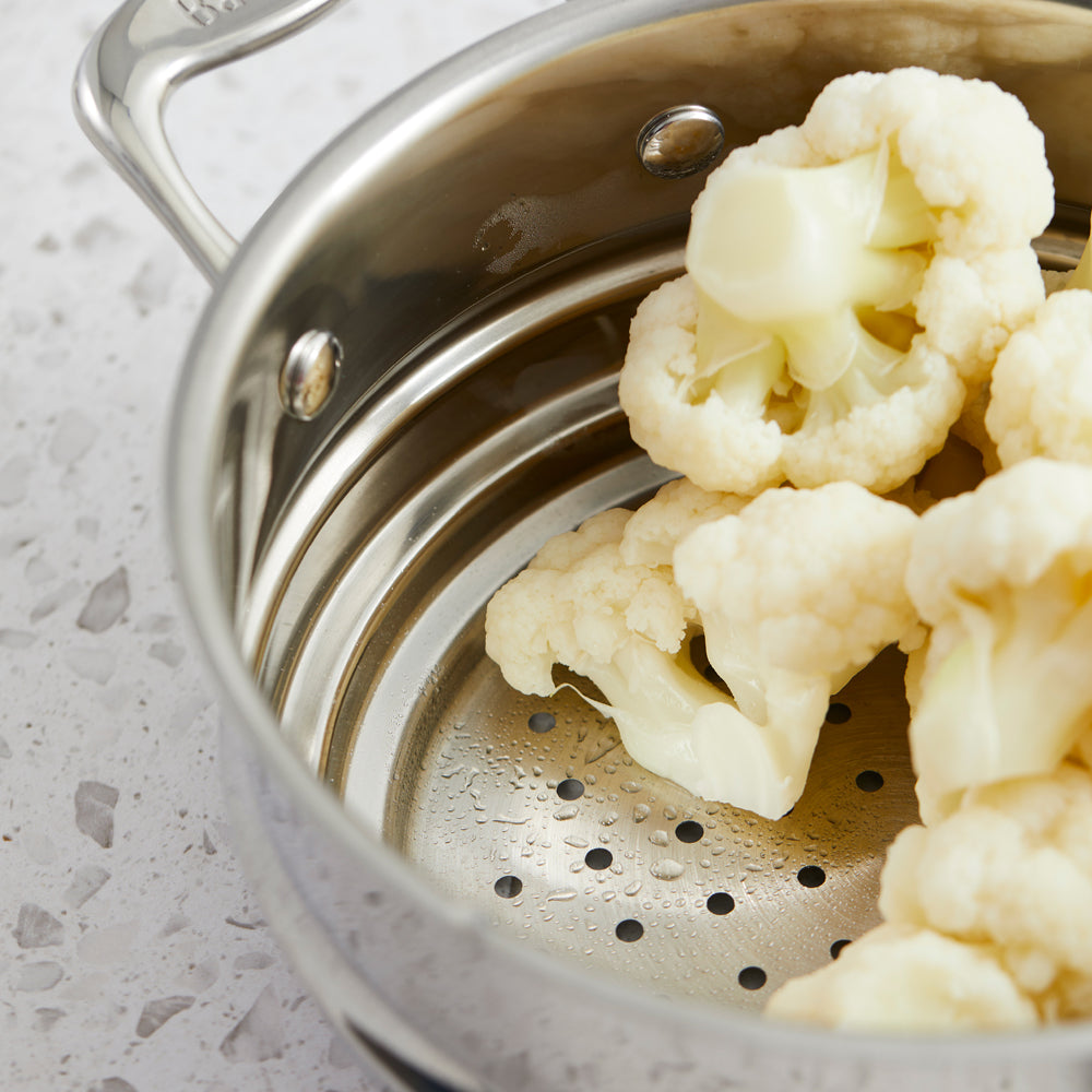 Baccarat iconiX Stainless Steel Universal Steamer Insert with Lid at House